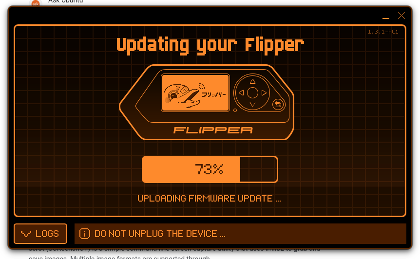 qFlipper startup screen