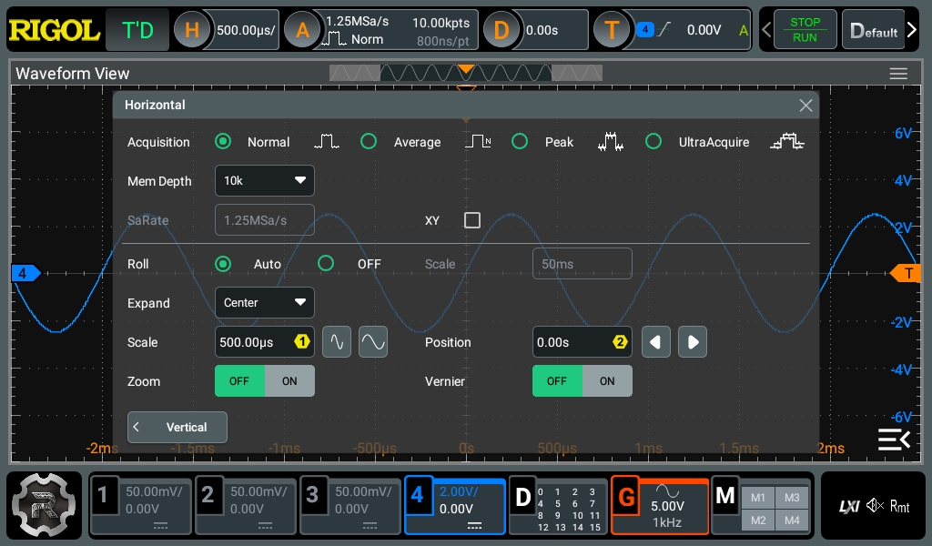 Horizontal settings