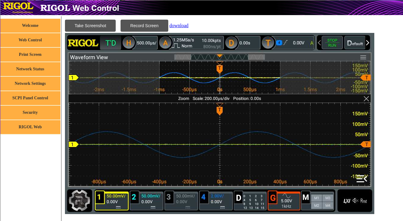 Rigol Web Control